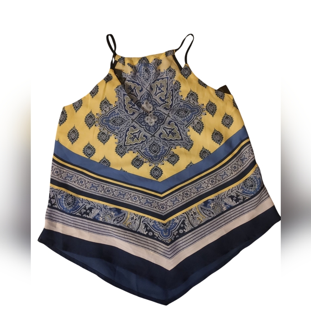 New With Tags by & by Gold and Blue Asymmetrical Camisole Top